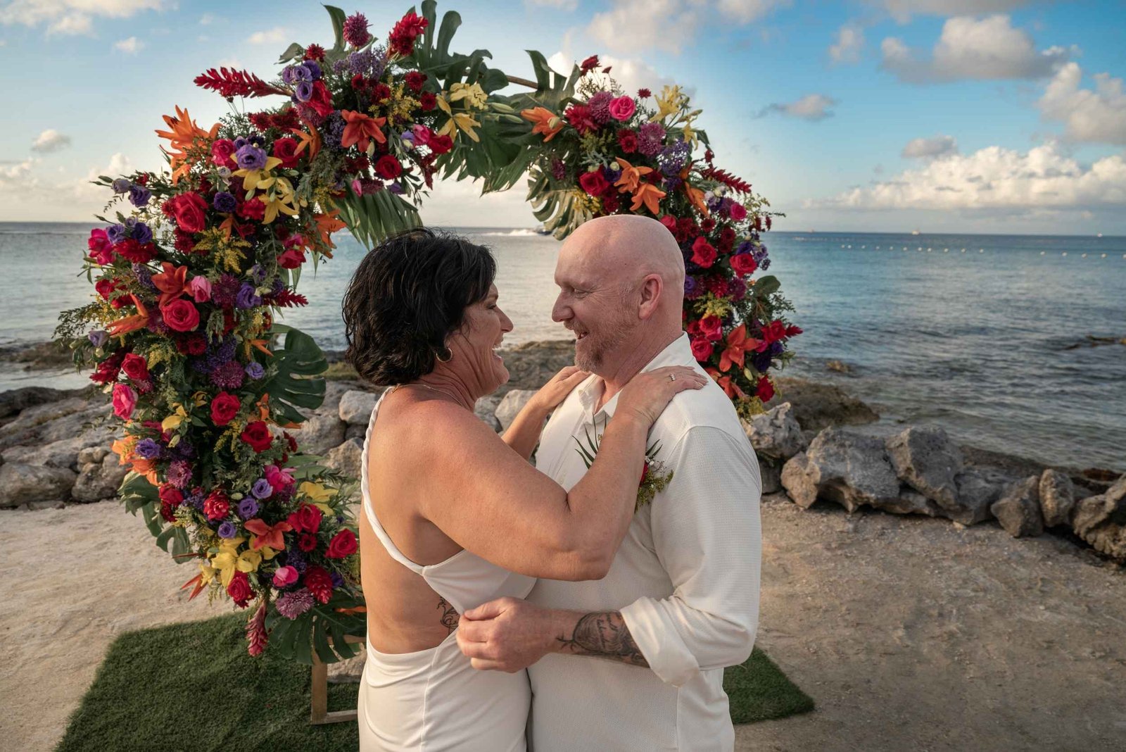 Wedding guests celebrating together